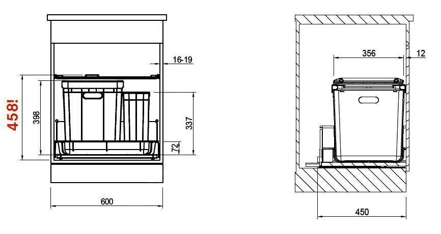 Franke Sorters - Inbouw Prullenbak Varia 350-60 121.0307.536 4 Franke Sorters - Inbouw Prullenbak Varia 350-60 121.0307.536 - Afbeelding 2