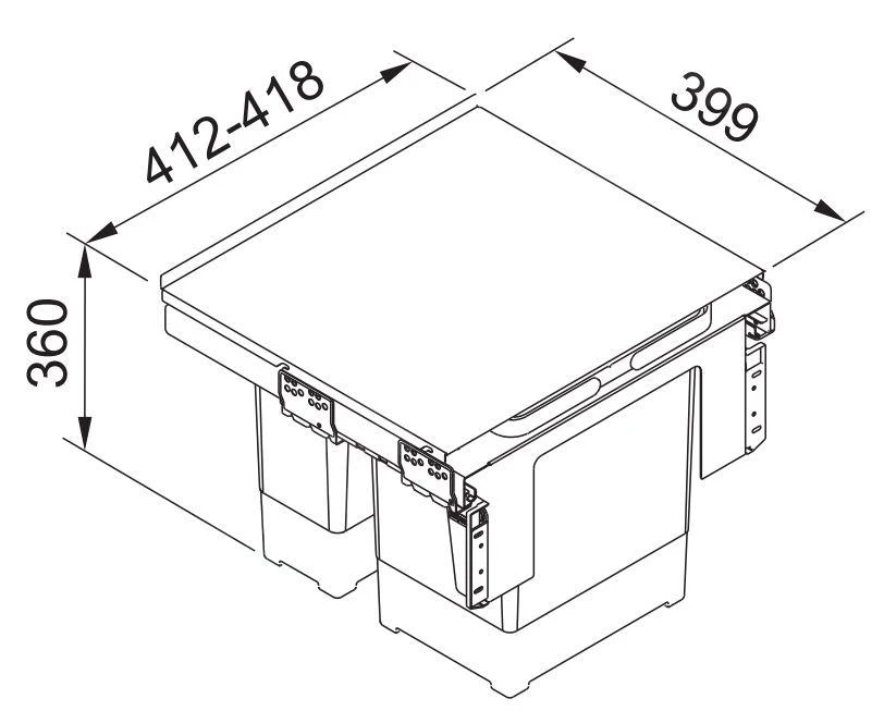 Franke Sorters - Garbo 45-2 Inbouw Afvalemmer 121.0200.692 4 Franke Sorters - Garbo 45-2 Inbouw Afvalemmer 121.0200.692 - Afbeelding 2