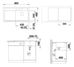 Blanco Zenar 5 - Silgranit Spoelbak, 903x498 Mm, InFino, Aluminium 523875 -Keukengerei Winkel 0e19dd3f676e1b3095e1137a