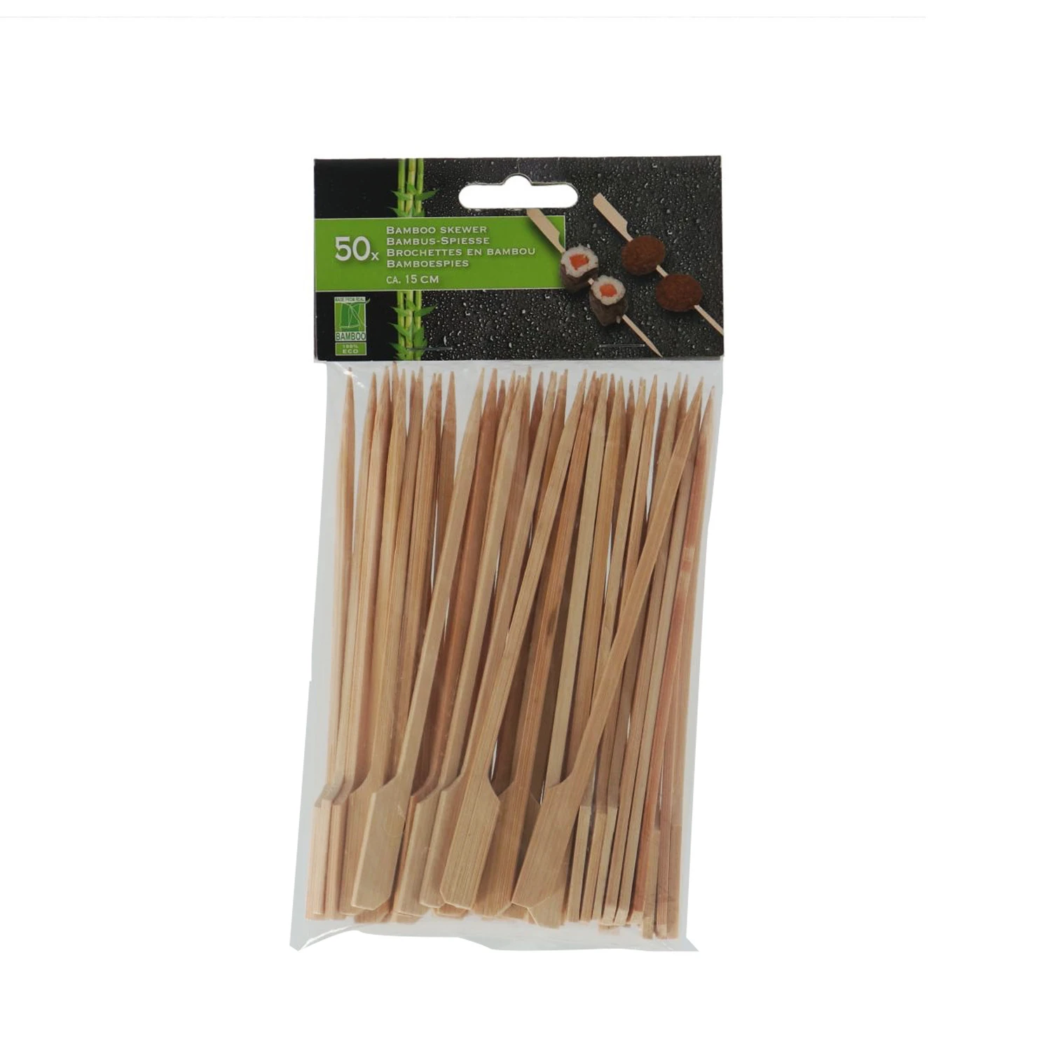 Eco-Import Bamboo Cocktailprikkers 15 Cm 50 Stuks 3 Eco-Import Bamboo Cocktailprikkers 15 Cm 50 Stuks