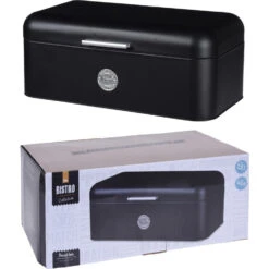 Excellent Houseware Broodtrommel Metaal Zwart42 X 22 X 16 Cm -Keukengerei Winkel 101 1970 3 1