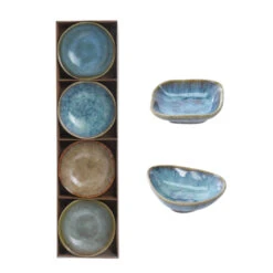 Excellent Houseware Snackschaaltjes Rustiek 4 Stuks 3 Assorti -Keukengerei Winkel 101 2485 1 2