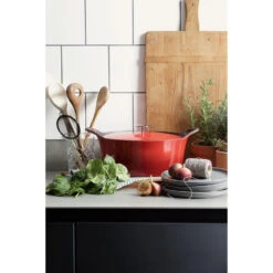 Cuisinox Gietijzeren Braadpan Ø29 Ovaal Volcan Rood Geëmailleerd -Keukengerei Winkel 101 3279 2 1 1