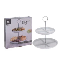 Excellent Houseware Etagere 2-laags Porselein -Keukengerei Winkel 101 6978 3 1