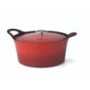 Cuisinox Gietijzeren Braadpan Ø24 Volcan Rood Geëmailleerd -Keukengerei Winkel 101 9854 1