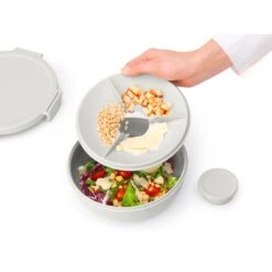 Brabantia Make En Take Salade Lunchkom 1,3 Liter Lichtgrijs -Keukengerei Winkel 102 6368 4 1