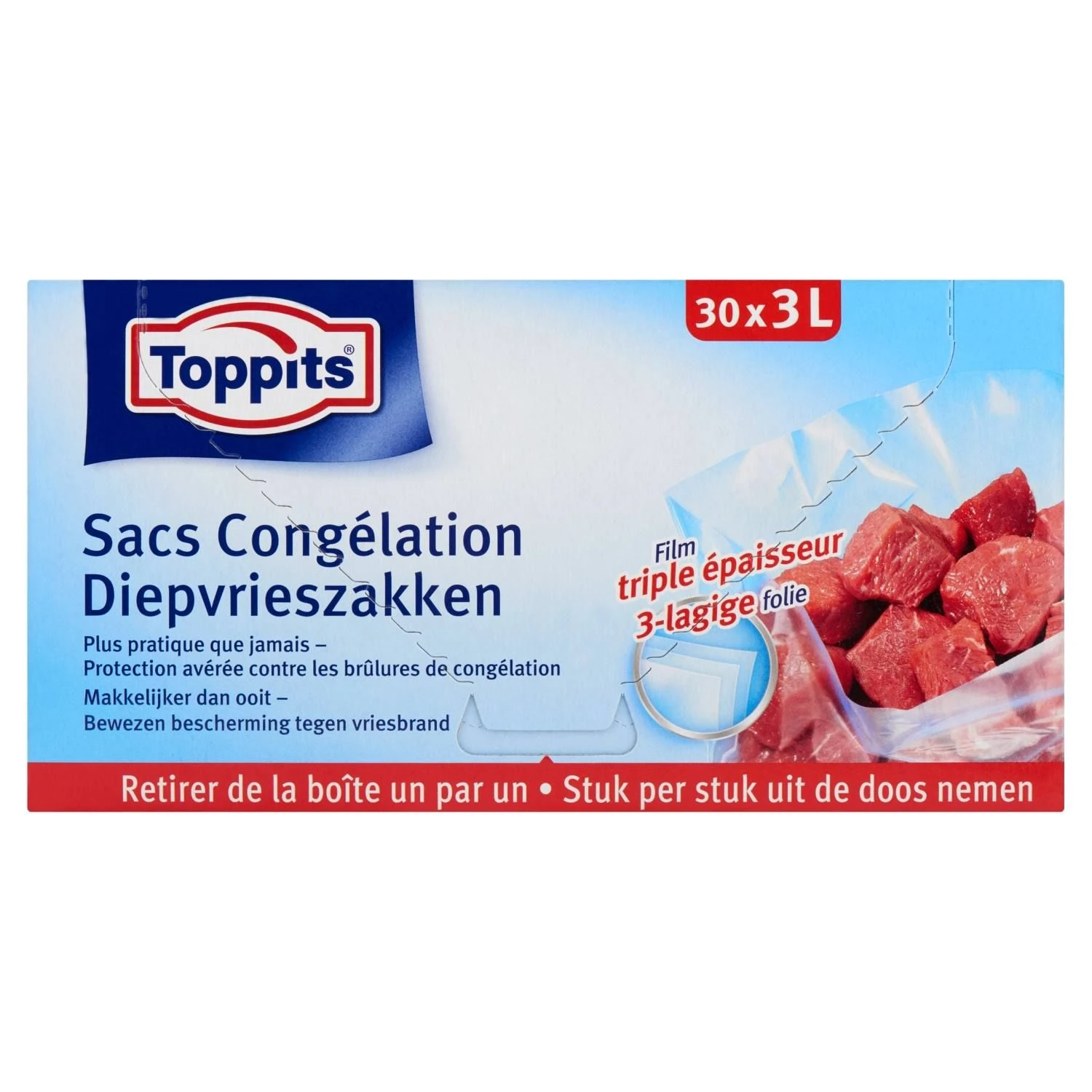 Toppits Diepvrieszakjes 3 Liter 30 Stuks 3 Toppits Diepvrieszakjes 3 Liter 30 Stuks