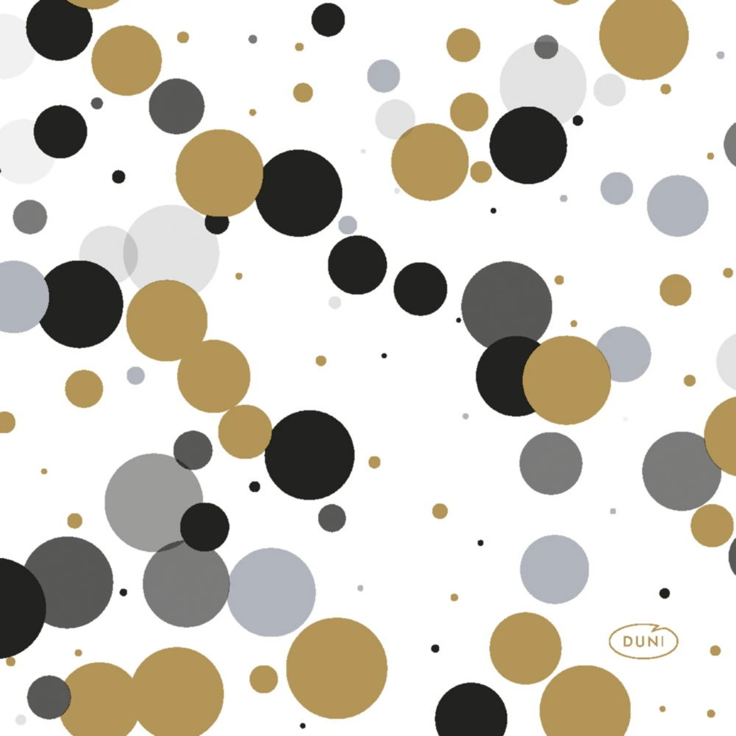 Servetten Festive Bubbles Black 24x24 Cm 4 Servetten Festive Bubbles Black 24x24 Cm - Afbeelding 2