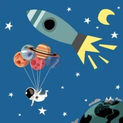 Servetten Space 33x33 Cm 7 Servetten Space 33x33 Cm -Keukengerei Winkel 105 5148 1