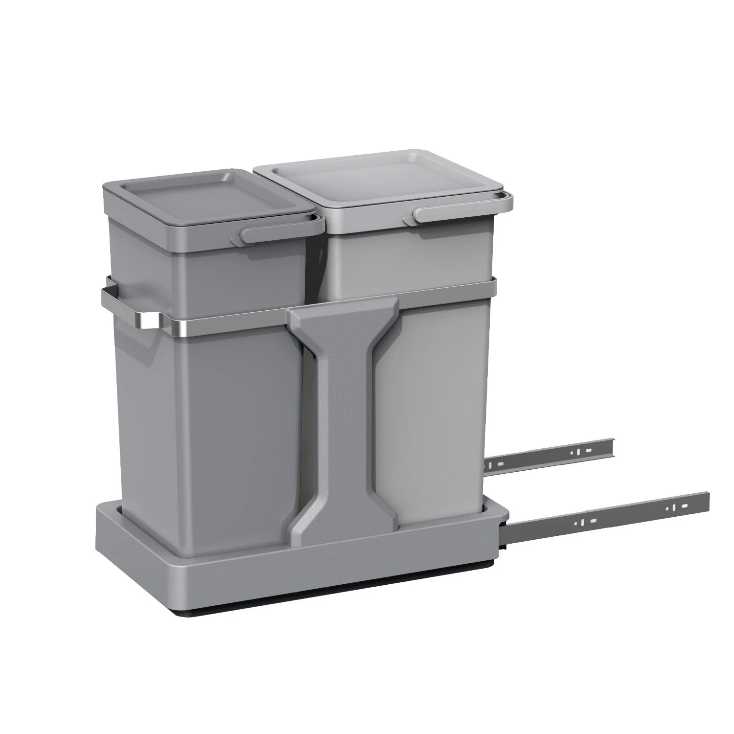 Eko Afvalemmer 15+20l Grijs Deco Duo Inbouw 5 Eko Afvalemmer 15+20l Grijs Deco Duo Inbouw - Afbeelding 3