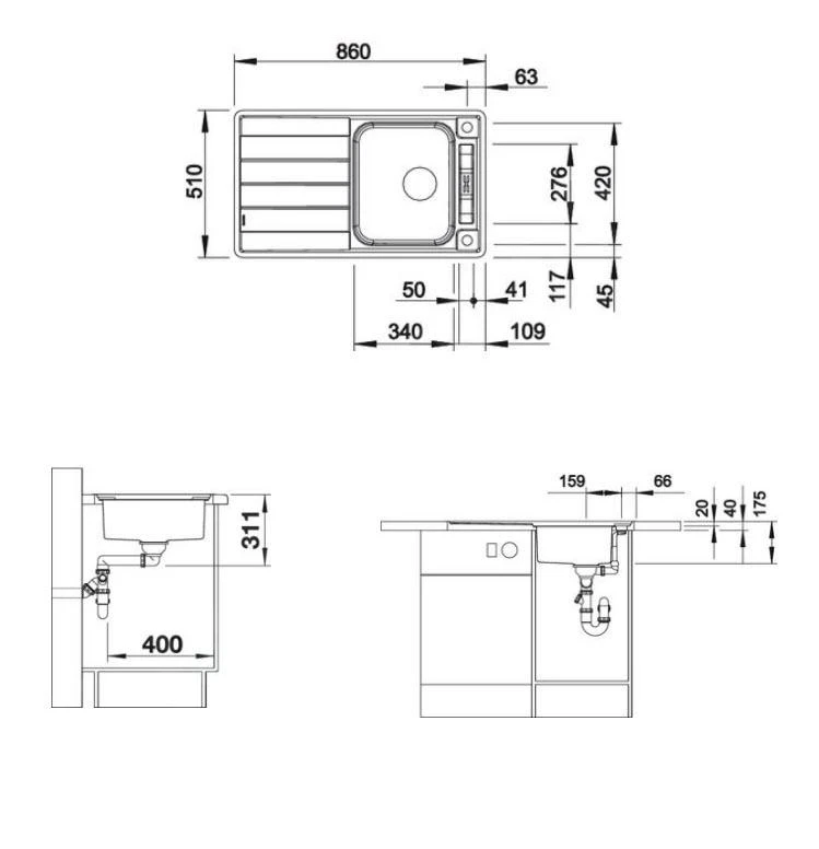 Blanco Axis III - Spoelbak, 860x510 Mm, Met Accessoires, InFino, Rvs 522102 4 Blanco Axis III - Spoelbak, 860x510 Mm, Met Accessoires, InFino, Rvs 522102 - Afbeelding 2