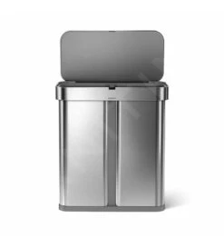 Simplehuman Afvalemmers - Afvalemmer Met Spraak- En Bewegingssensor En Twee Compartimenten, 58 L, Gebrosteld Rvs ST2036 -Keukengerei Winkel 1add9af730cd02f0b4ba7bba