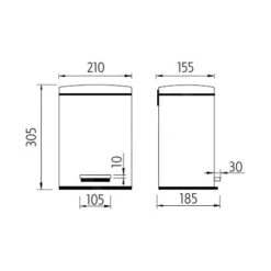 Nimco Afvalemmers - Afvalemmer 5 L, Mat Wit KOS 8005-05 -Keukengerei Winkel 1d18139454e271f22691213e