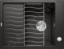 Blanco Elon 45 - Silgranit Spoelbak, 650x500 Mm, Met Draaiknopbediening En Accessoires, Zwart 525879
