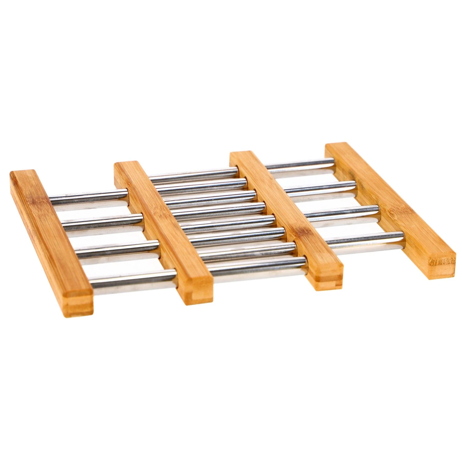 Onderzetter RVS Met Bamboe 21,5 X 22 Cm 5 Onderzetter RVS Met Bamboe 21,5 X 22 Cm - Afbeelding 3
