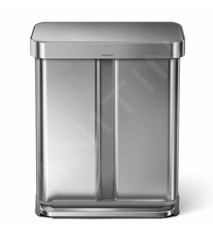 Simplehuman Afvalemmers - Pedaalemmer Met Twee Compartiment, Met Zakenhouder, 58 L, Gebrosteld Rvs CW2025 6 Simplehuman Afvalemmers - Pedaalemmer Met Twee Compartiment, Met Zakenhouder, 58 L, Gebrosteld Rvs CW2025 - Afbeelding 4