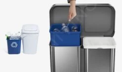 Simplehuman Afvalemmers - Pedaalemmer Met Twee Compartiment, Met Zakenhouder, 58 L, Gebrosteld Rvs CW2025 15 Simplehuman Afvalemmers - Pedaalemmer Met Twee Compartiment, Met Zakenhouder, 58 L, Gebrosteld Rvs CW2025 -Keukengerei Winkel 416360b22bc3fe65656a1e38