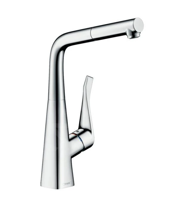 Hansgrohe M71 - Metris Keukenkraan Met Uittrekbare Handdouche, EcoSmart, Chroom 14781000 3 Hansgrohe M71 - Metris Keukenkraan Met Uittrekbare Handdouche, EcoSmart, Chroom 14781000