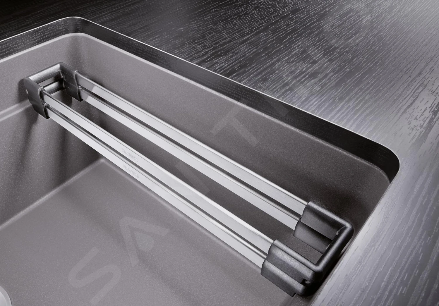 Blanco Etagon 700 - Silgranit Spoelbak, 730x460 Mm, Met Verschillende Niveaus, Aluminium 525169 5 Blanco Etagon 700 - Silgranit Spoelbak, 730x460 Mm, Met Verschillende Niveaus, Aluminium 525169 - Afbeelding 3