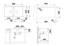 Blanco Zia 9 - Silgranit Spoelbak, 860x500 Mm, Grijs 527393 -Keukengerei Winkel 5a2851f75a72421fab86117d