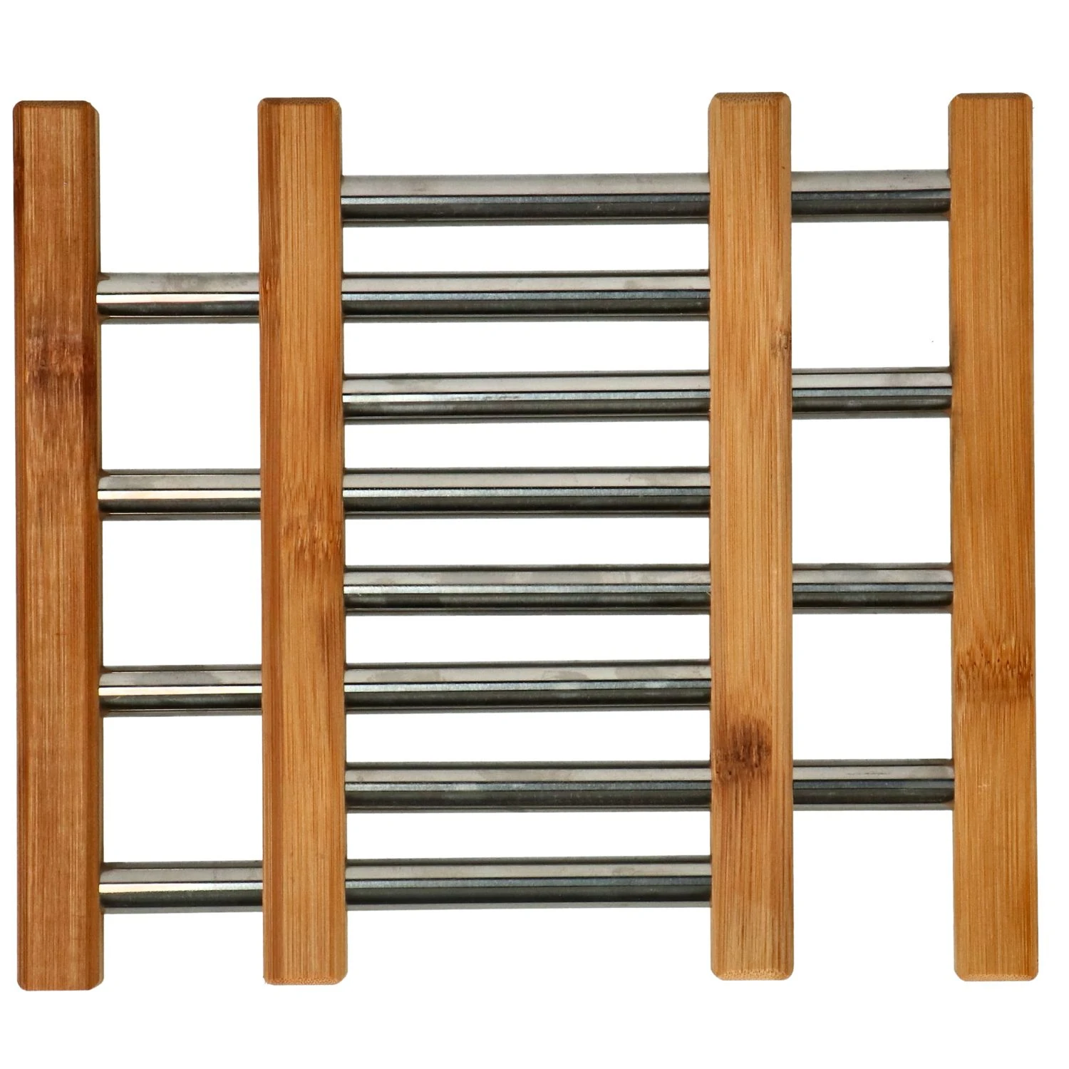 Onderzetter RVS Met Bamboe 21,5 X 22 Cm 8 Onderzetter RVS Met Bamboe 21,5 X 22 Cm - Afbeelding 6