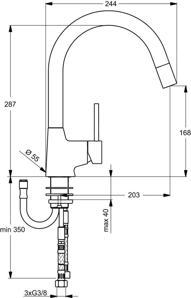 Ideal Standard Nora - Keukenkraan Met Uittrekbare Vuistdouche, Chroom B9330AA 4 Ideal Standard Nora - Keukenkraan Met Uittrekbare Vuistdouche, Chroom B9330AA - Afbeelding 2