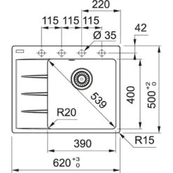 Franke Sets - Set G212, Fragraniet Spoelbak CNG 611-62 TL/2 En Keukenkraan Samoa, Grijze Steen/chroom 114.0650.743 -Keukengerei Winkel 645775974ffd745dadb93c0c