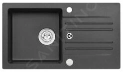 Alveus Cortina - Granieten Spoelbak 750x420 Mm, Met Draaiknopbediening, Carbon 1133778