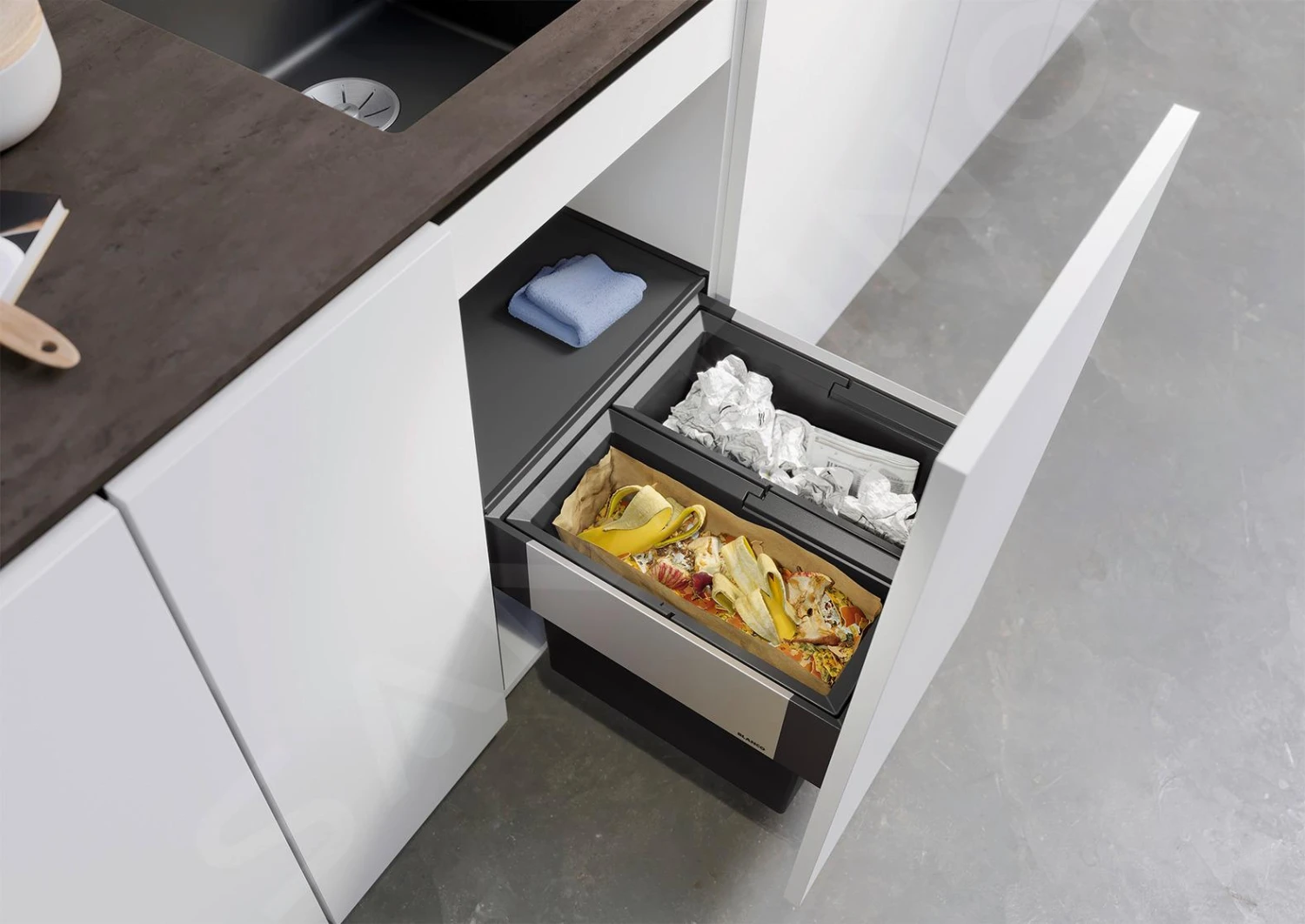 Blanco Select - Inbouw Afvalemmer, Met Scheidingswand, Inhoud 32 L 526200 6 Blanco Select - Inbouw Afvalemmer, Met Scheidingswand, Inhoud 32 L 526200 - Afbeelding 4