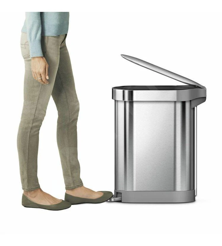 Simplehuman Afvalemmers - Afvalbak Slim 45 L, Gebrosteld Rvs CW2044 9 Simplehuman Afvalemmers - Afvalbak Slim 45 L, Gebrosteld Rvs CW2044 - Afbeelding 7