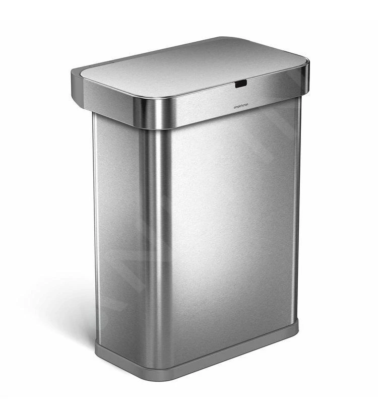 Simplehuman Afvalemmers - Afvalemmer Met Spraak- En Bewegingssensor, 58 L, Gebrosteld Rvs ST2031 3 Simplehuman Afvalemmers - Afvalemmer Met Spraak- En Bewegingssensor, 58 L, Gebrosteld Rvs ST2031