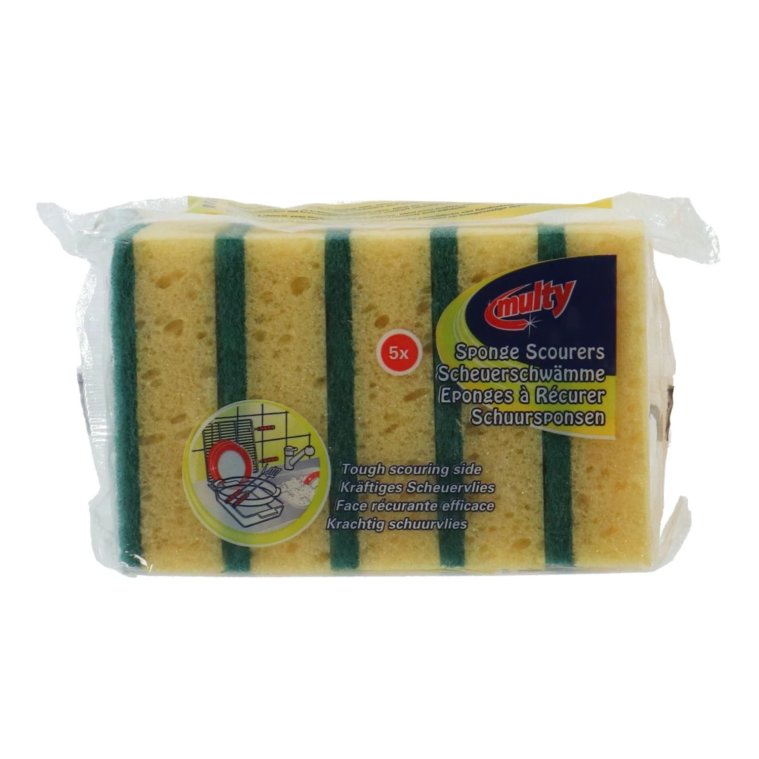 Multy Schuursponsen Hard 5 Stuks 3 Multy Schuursponsen Hard 5 Stuks