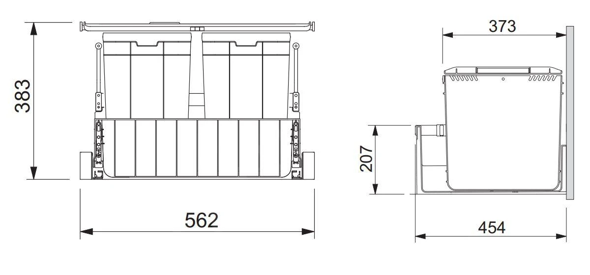 Franke Sorters - 300-60 Trio Inbouw Afvalemmer 121.0150.146 4 Franke Sorters - 300-60 Trio Inbouw Afvalemmer 121.0150.146 - Afbeelding 2