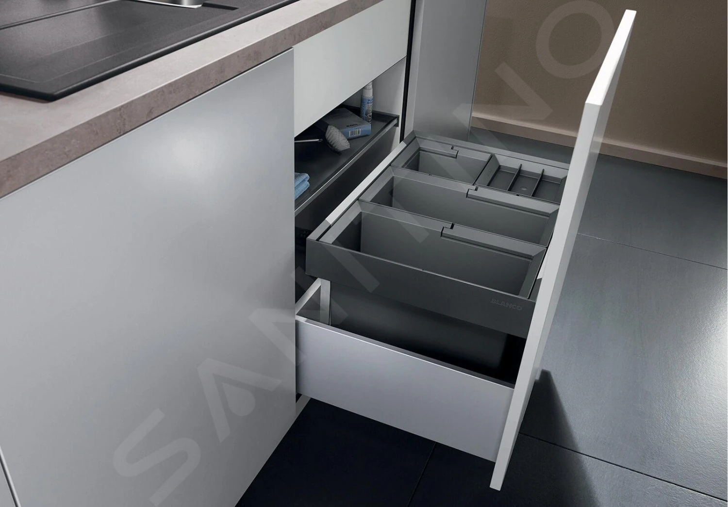 Blanco Flexon II - Afvalsorteersysteem, Met Scheidingswand, Inhoud 42 L 521474 5 Blanco Flexon II - Afvalsorteersysteem, Met Scheidingswand, Inhoud 42 L 521474 - Afbeelding 3