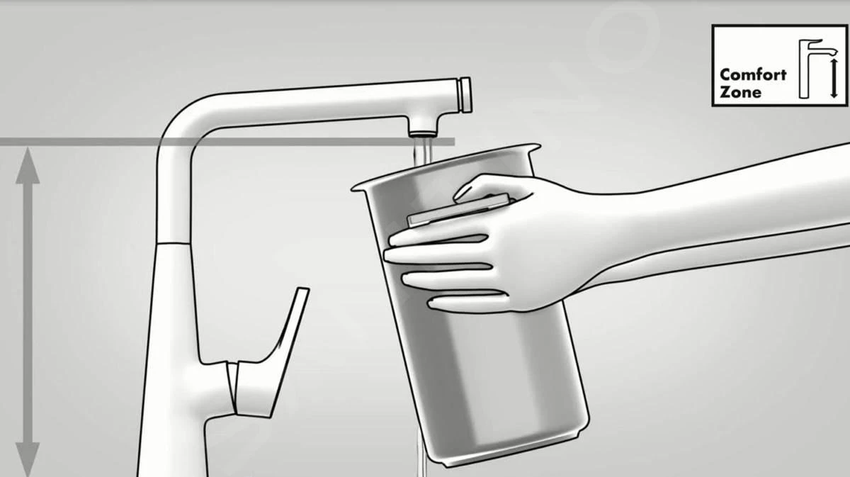 Hansgrohe M71 - Metris Keukenkraan Met Uittrekbare Handdouche, EcoSmart, Chroom 14781000 5 Hansgrohe M71 - Metris Keukenkraan Met Uittrekbare Handdouche, EcoSmart, Chroom 14781000 - Afbeelding 3