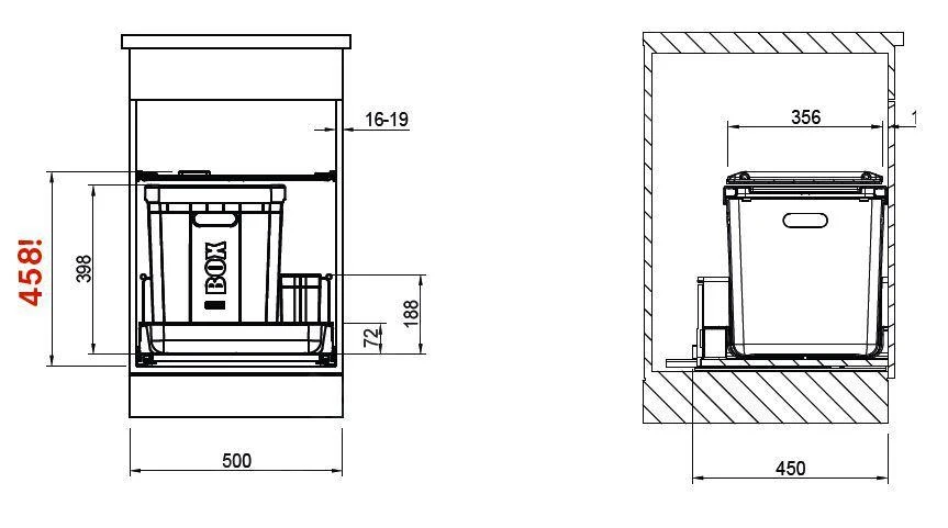 Franke Sorters - Inbouw Prullenbak 350-50 121.0307.554 4 Franke Sorters - Inbouw Prullenbak 350-50 121.0307.554 - Afbeelding 2