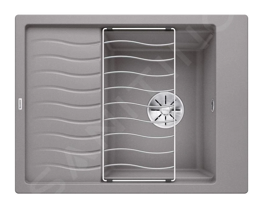 Blanco Elon 45 - Silgranit Spoelbak, 650x500 Mm, Met Toebehoren, InFino, Aluminium 524826 3 Blanco Elon 45 - Silgranit Spoelbak, 650x500 Mm, Met Toebehoren, InFino, Aluminium 524826