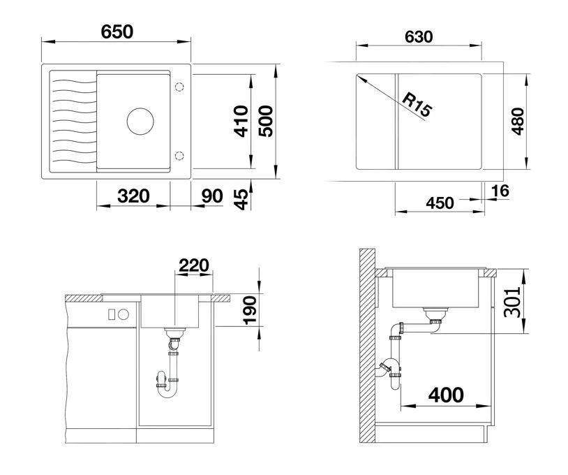 Blanco Elon 45 - Silgranit Spoelbak, 650x500 Mm, Met Toebehoren, InFino, Aluminium 524826 4 Blanco Elon 45 - Silgranit Spoelbak, 650x500 Mm, Met Toebehoren, InFino, Aluminium 524826 - Afbeelding 2