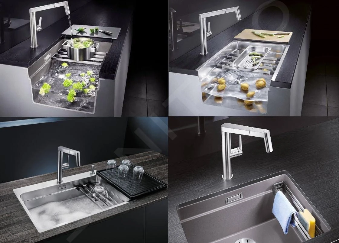 Blanco Etagon 700 - Silgranit Spoelbak, 730x460 Mm, Met Verschillende Niveaus, Aluminium 525169 7 Blanco Etagon 700 - Silgranit Spoelbak, 730x460 Mm, Met Verschillende Niveaus, Aluminium 525169 - Afbeelding 5