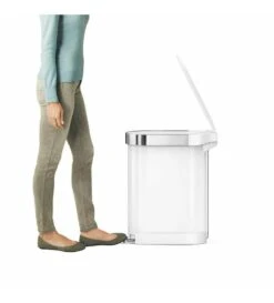 Simplehuman Afvalemmers - Afvalbak Slim 45 L, Wit CW2069 -Keukengerei Winkel d3ef13f6e1be0309727bb6ba