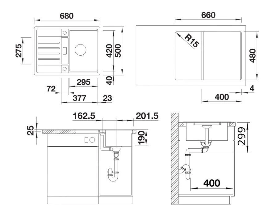 Blanco Lexa 40 - Silgranit Spoelbak, 680x500 Mm, Met Afvoerbediening, InFino, Grijs 527275 4 Blanco Lexa 40 - Silgranit Spoelbak, 680x500 Mm, Met Afvoerbediening, InFino, Grijs 527275 - Afbeelding 2