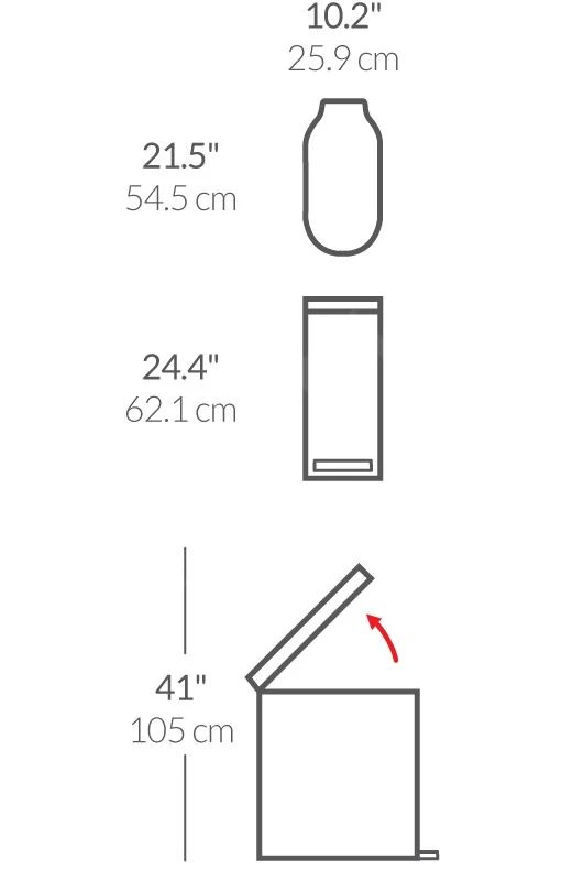 Simplehuman Afvalemmers - Afvalbak Slim 45 L, Gebrosteld Rvs CW2044 4 Simplehuman Afvalemmers - Afvalbak Slim 45 L, Gebrosteld Rvs CW2044 - Afbeelding 2