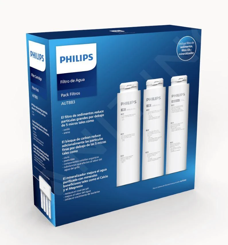 Philips Toebehoren - Een Set 3-in-1 Vervangingsfilters Voor Waterfiltratie Onder De Spoelbak AUT883/10 4 Philips Toebehoren - Een Set 3-in-1 Vervangingsfilters Voor Waterfiltratie Onder De Spoelbak AUT883/10 - Afbeelding 2